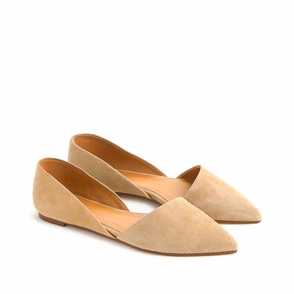 J.Crew Zoe suede d'Orsay Light Brown flats Size 8.